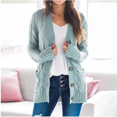 Women Sweater 2020 New Autumn/winter Fashion Women Cardigans Long Sleeve Button Sweater Women Casual Solid Long Women Cardigan