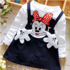 2018 New Summer Cotton Baby Girls Cartoon Long Sleeves Dress Children's Clothing Kids Princess Dresses Casual Clothes 0-2years