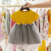 2020 New Fashion Spring Dresses Toddler Kids Baby Girls Patchwork Tulle Casual Clothes Princess Dresses 0-2years Girl Clothes