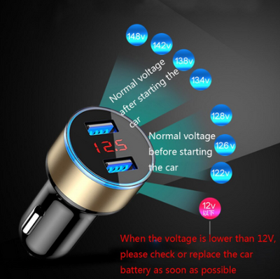 3.1A Car USB Charger Quick Charge 12-24V Cigarette Socket Lighter 2 Port LCD Display 9.7 Dropshipping 2020 New Electronics 114